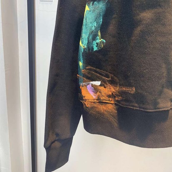 GALLERY DEPT Orange Letter Print Logo T-Shirt - Black Long Sleeve - Picture 6 of 16